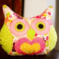 Lola Flower Power Owl Pillow
